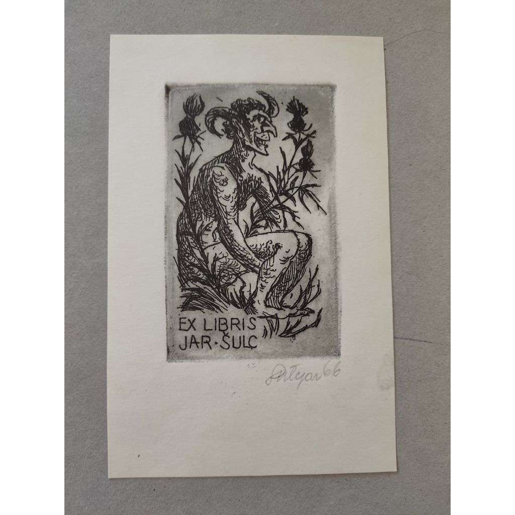 Jan Šulc - EX LIBRIS - lept 1966, grafika, signováno