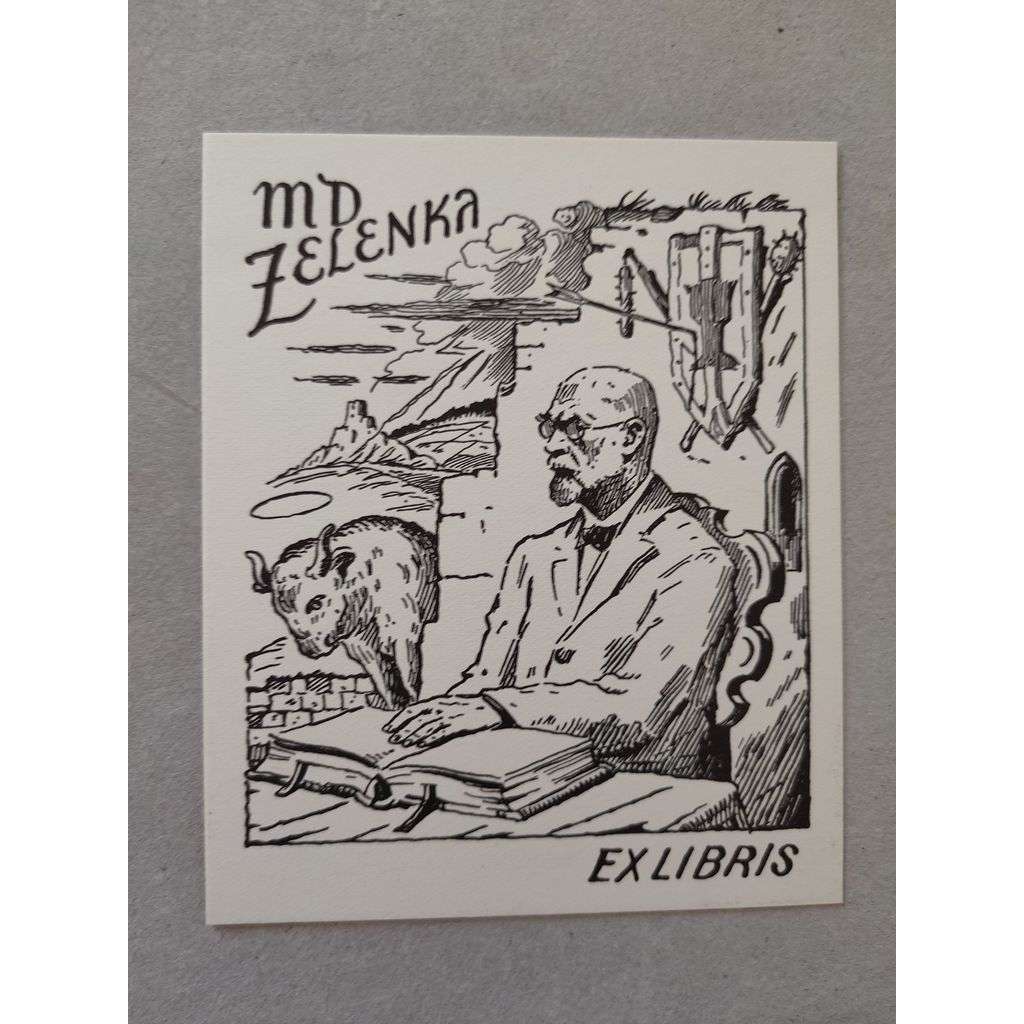 Jan Konůpek (1883 - 1950) - EX LIBRIS - zinek, grafika, nesignováno