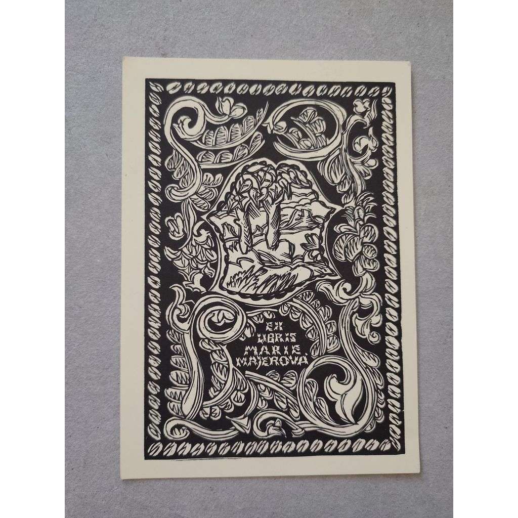 EX LIBRIS - dřevoryt, grafika, nesignováno