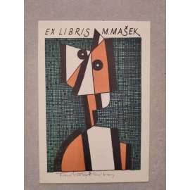 František Říha (1910 - 1986) - EX LIBRIS - linoryt, grafika, signováno