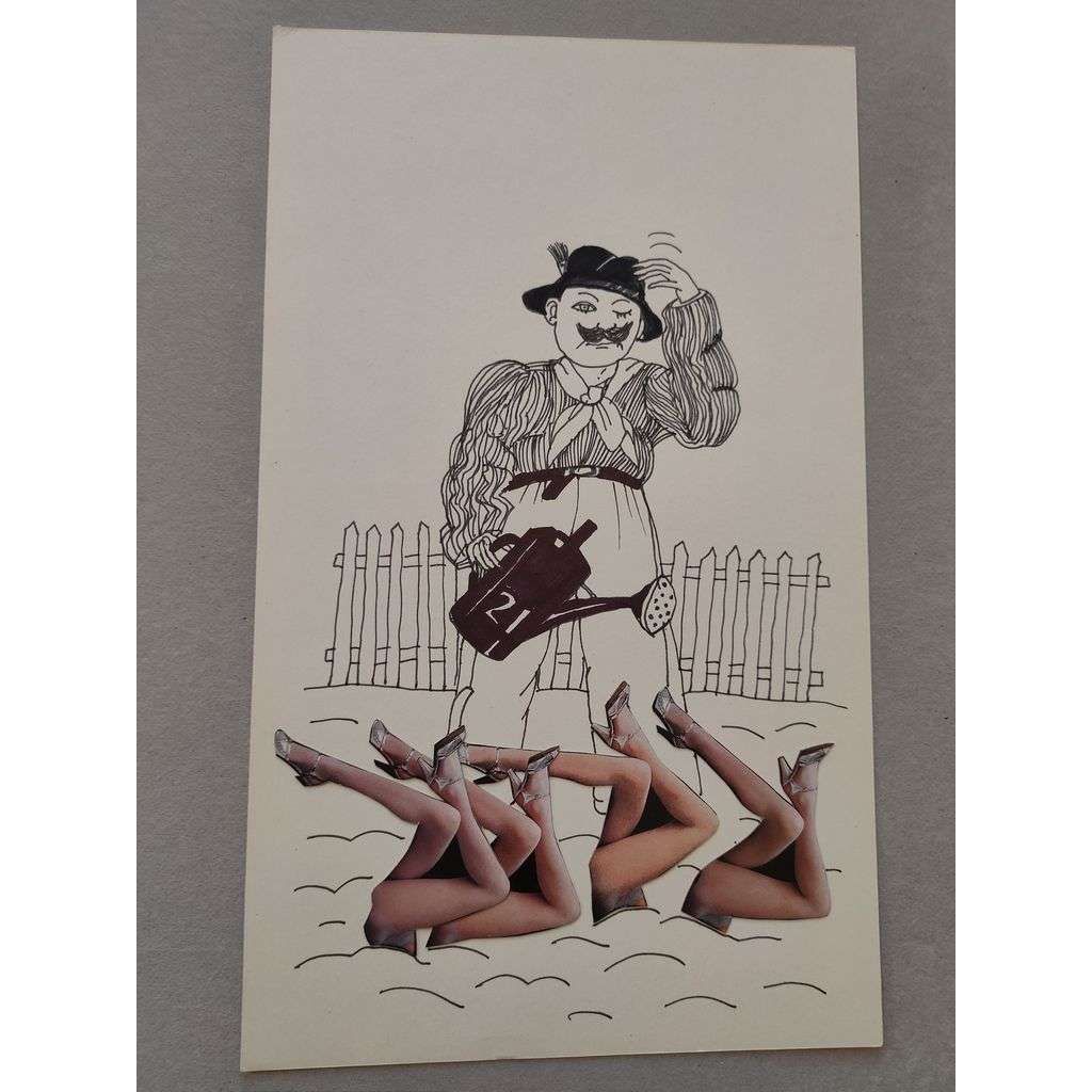 Jan Antonín Pacák (Jeňýk) (1941 - 2007) - Kresba fixem, koláž - grafika, nesignováno