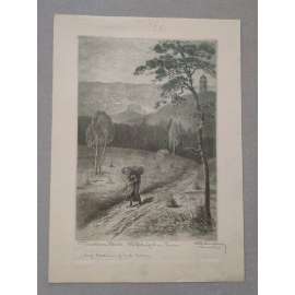 Robert Langbein - Drážďánská vřesoviště (Drážďany) - lept cca 1910, grafika, signováno