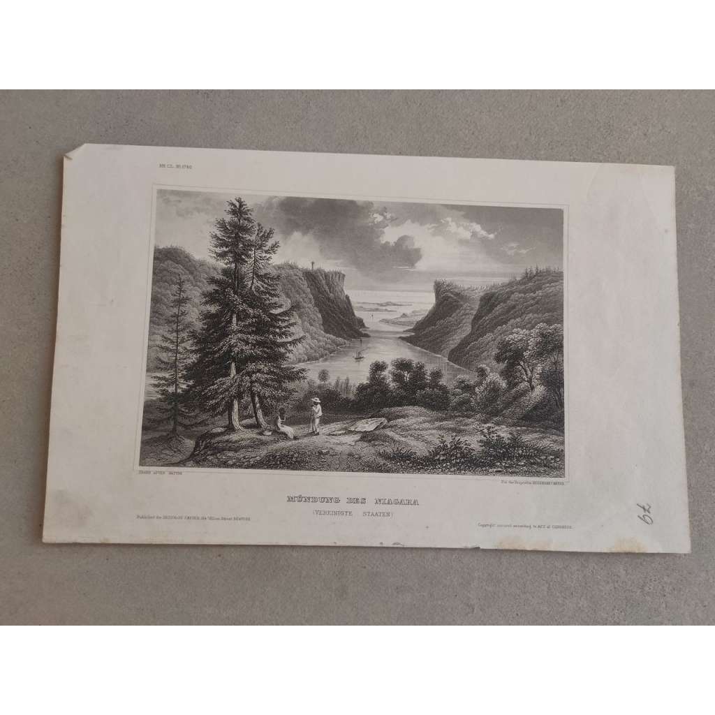 Meyer - Niagara - oceloryt 1850, grafika, nesignováno