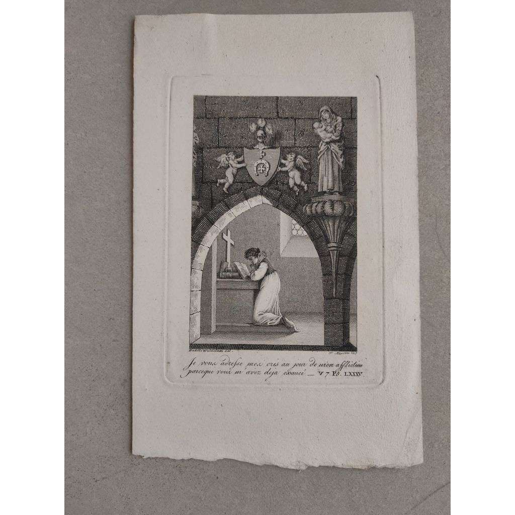 Modlitba II. - mědiryt 1820, grafika, nesignováno