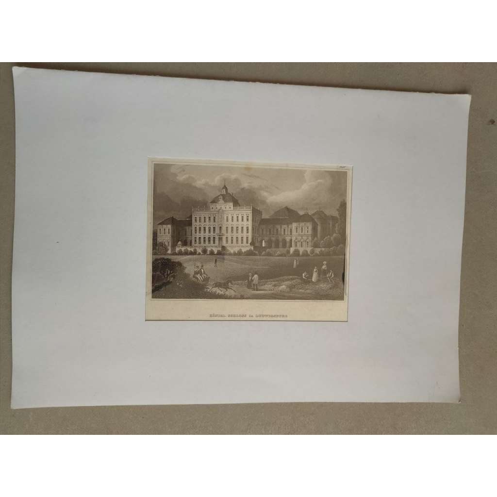 Ludwigsburg, Bádensko, Württembersko, Německo - oceloryt cca 1860, grafika, nesignováno