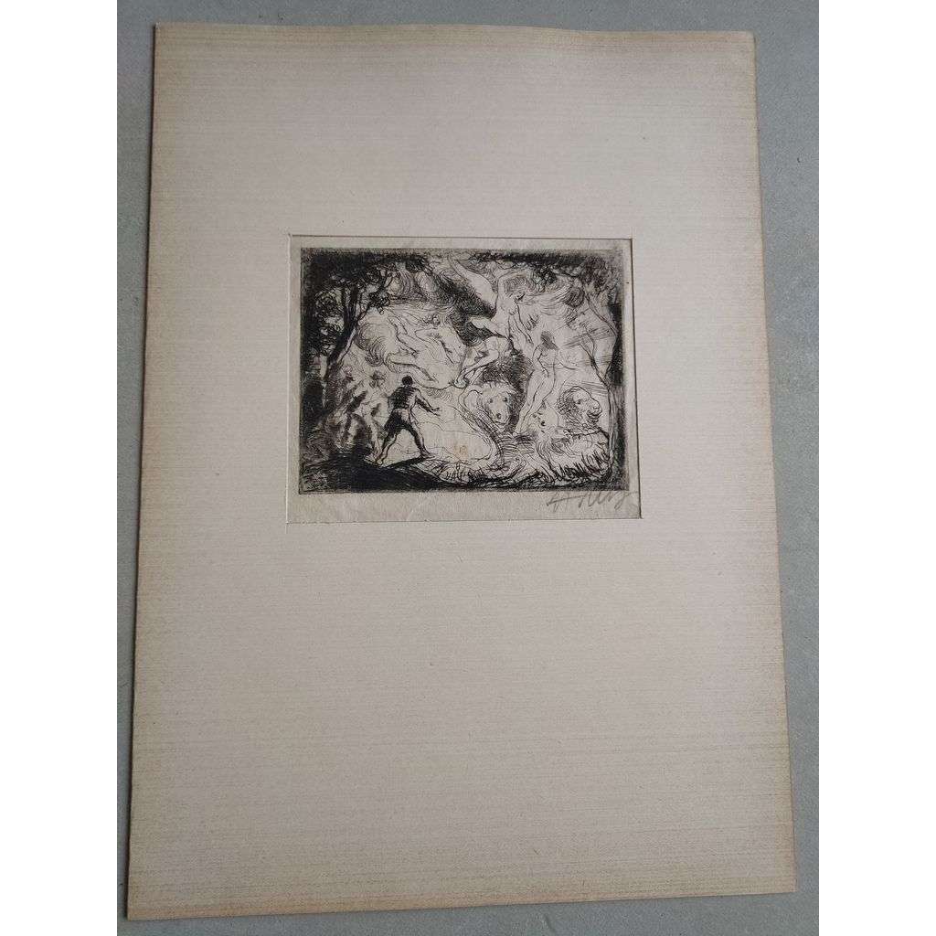 Adolf Alex Jelínek (1890 - 1957) - Vidiny - lept, grafika, signováno