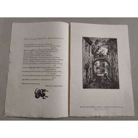 Zdenka Braunerová (1858-1934): Pamětní spis (z roku 1954) - dřevorytm grafika, nesignováno- Ulička v Beneventu