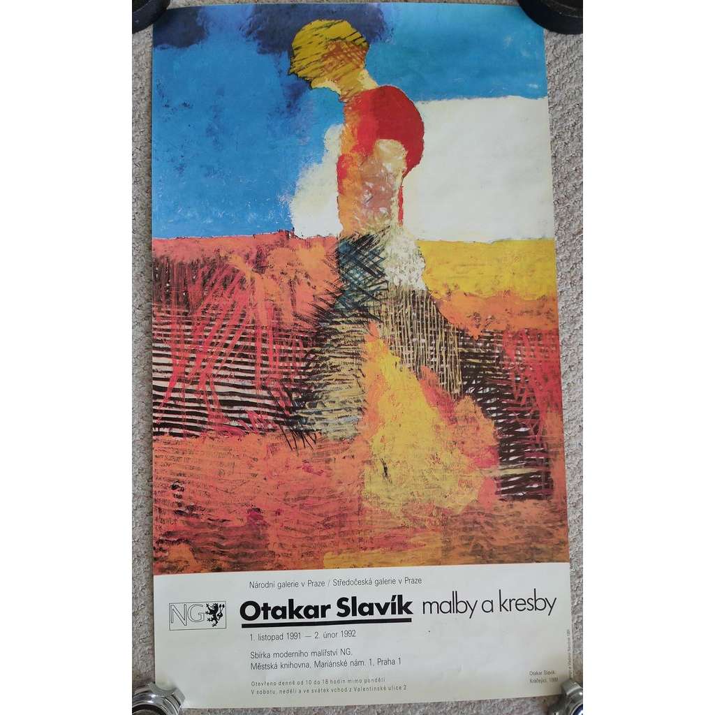 Otakar Slavík - malby a kresby - Národní galerie v Praze - výstava 1991-1992, plakát