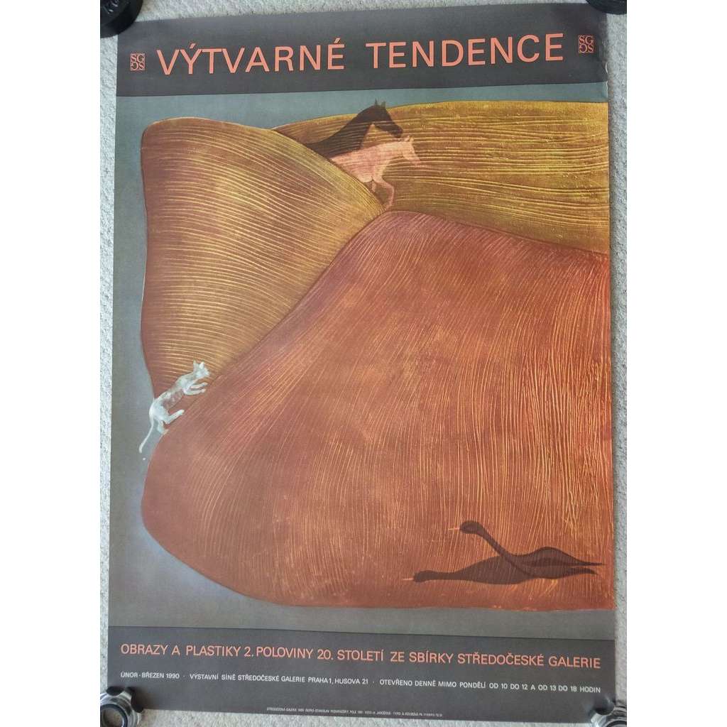 Výtvarné tendence - obrazy a plastiky 2. poloviny 20. století - Středočeská galerie - výstava umění 1990, plakát