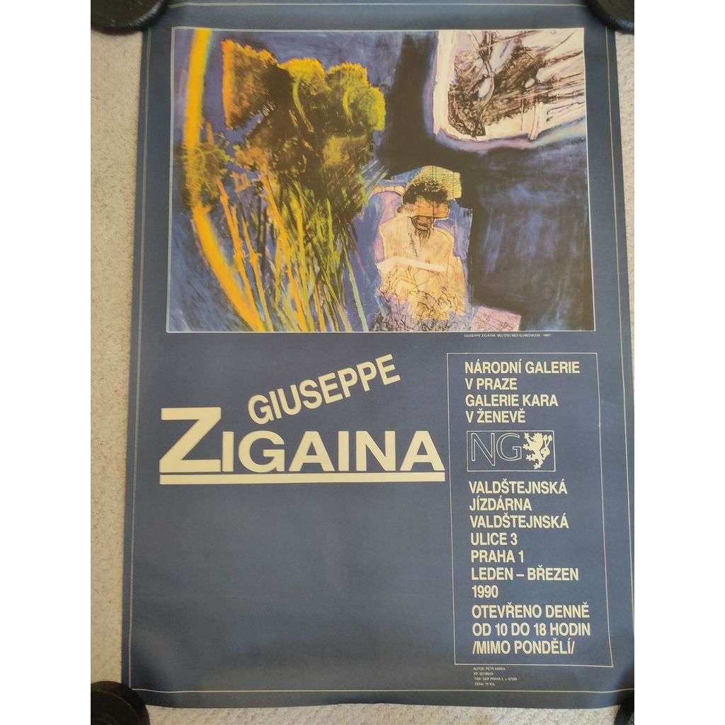 Zigaina Giuseppe - Národní galerie v Praze - výstava umění 1990 - reklamní plakát