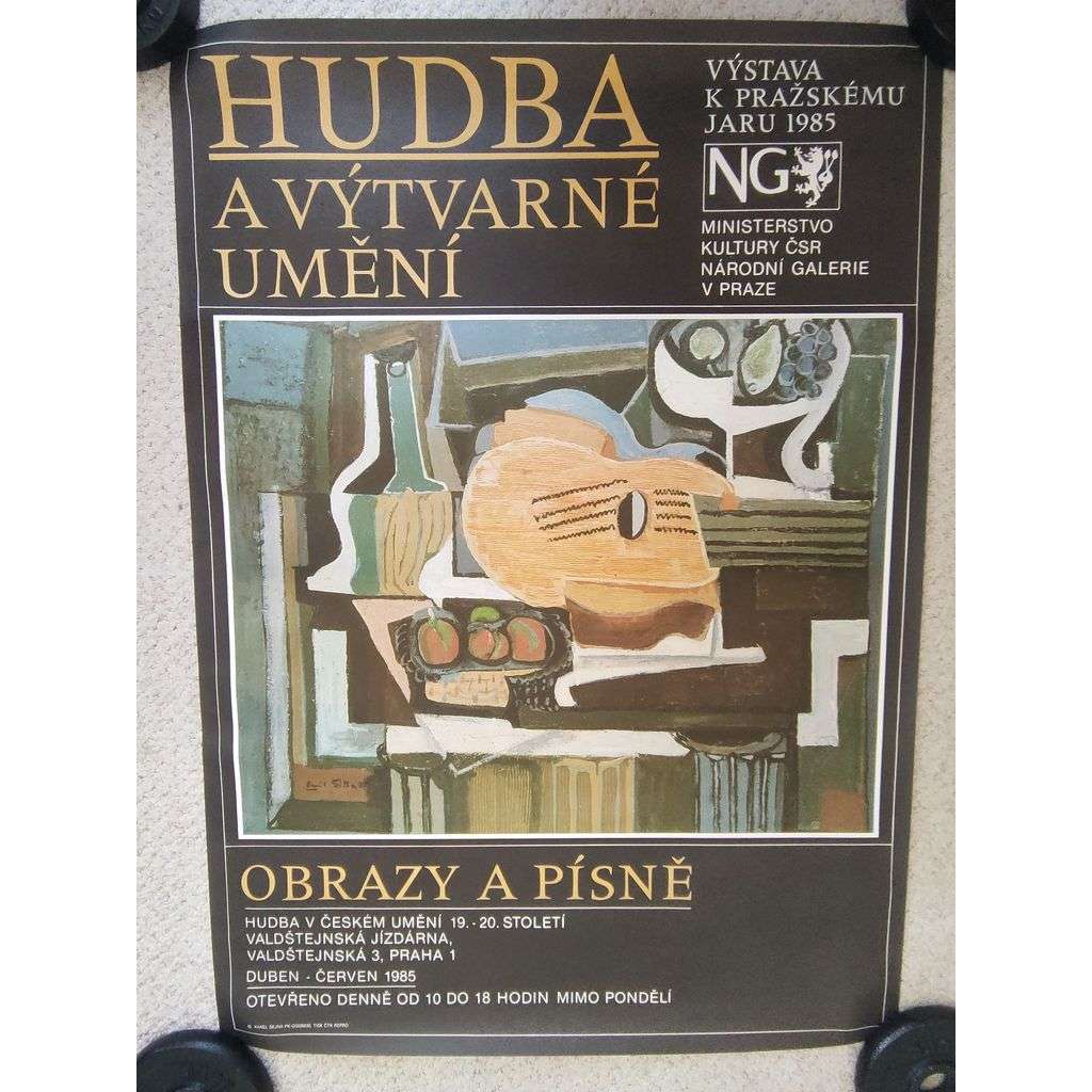 Hudba a výtvarné umění - Obrazy a písně - Národní galerie v Praze - výstava 1985 - reklamní plakát