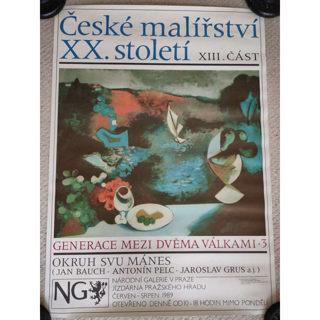 České malířství XX. století (20. století) - XIII. část - Generace mezi dvěma válkami - Okruh SVU Mánes - výstava umění 1989 - reklamní plakát