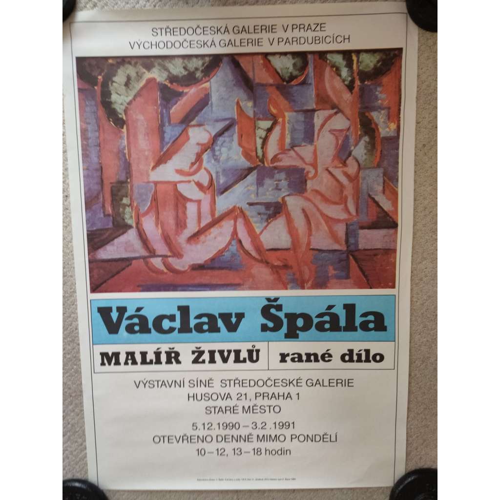 Václav Špála - Malíř živlů, rané dílo - Středočeská galerie - výstava umění 1990 - 1991 - reklamní plakát