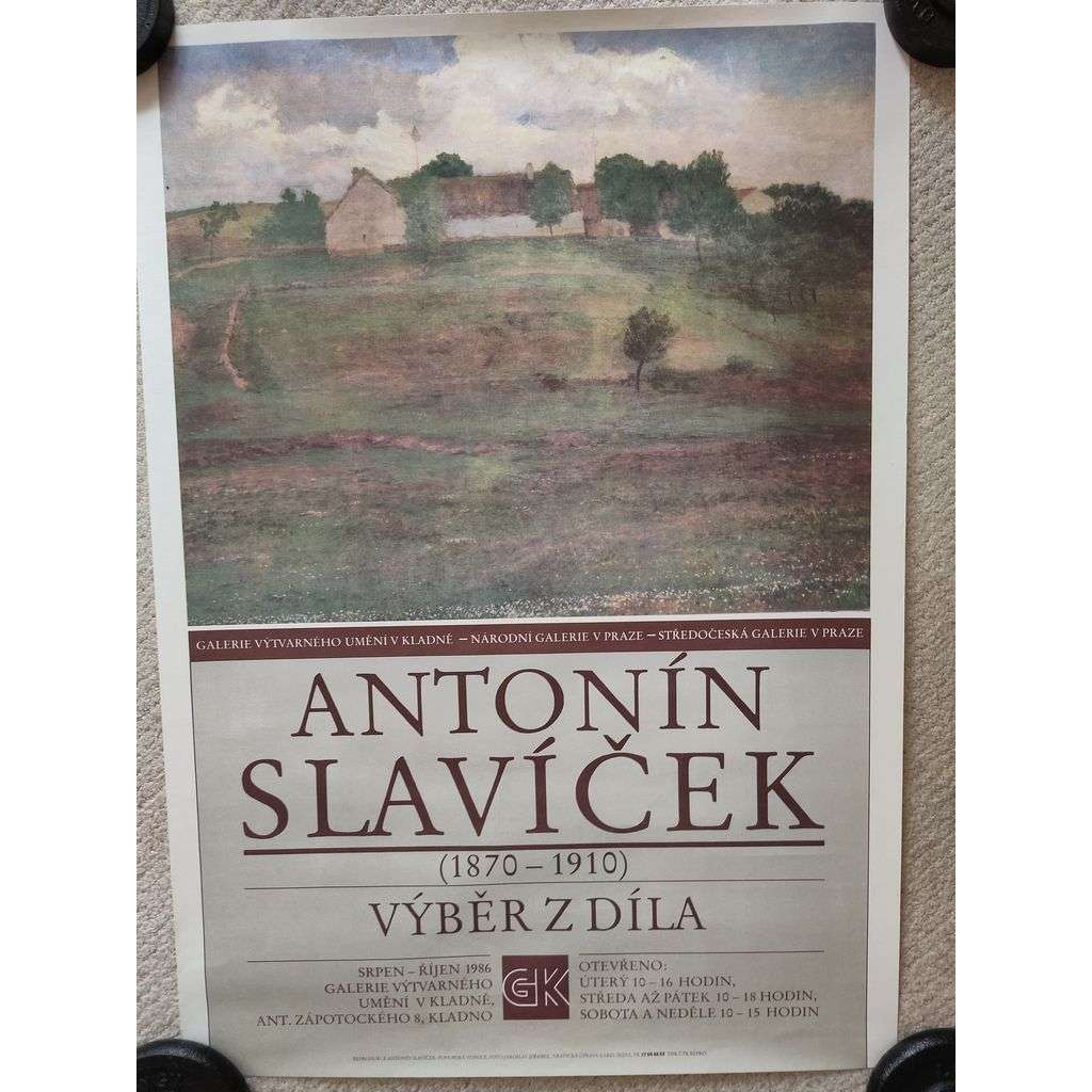 Antonín Slavíček (1870 - 1910) - Výběr z díla - Galerie výtvarného umění v Kladně - výstava umění 1986 - reklamní plakát