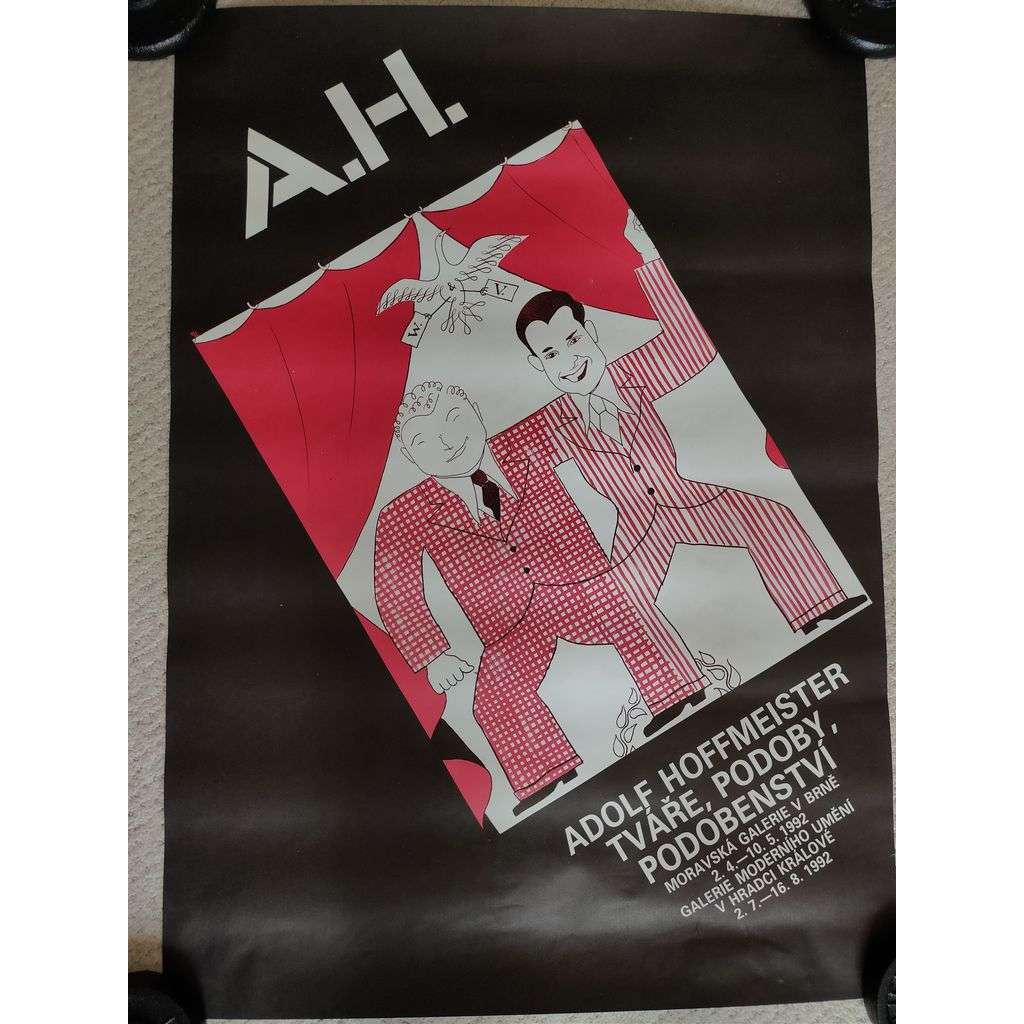 Adolf Hoffmeister - Tváře, podoby, podobenství - Moravská galerie v Brně - výstava umění 1992 - reklamní plakát