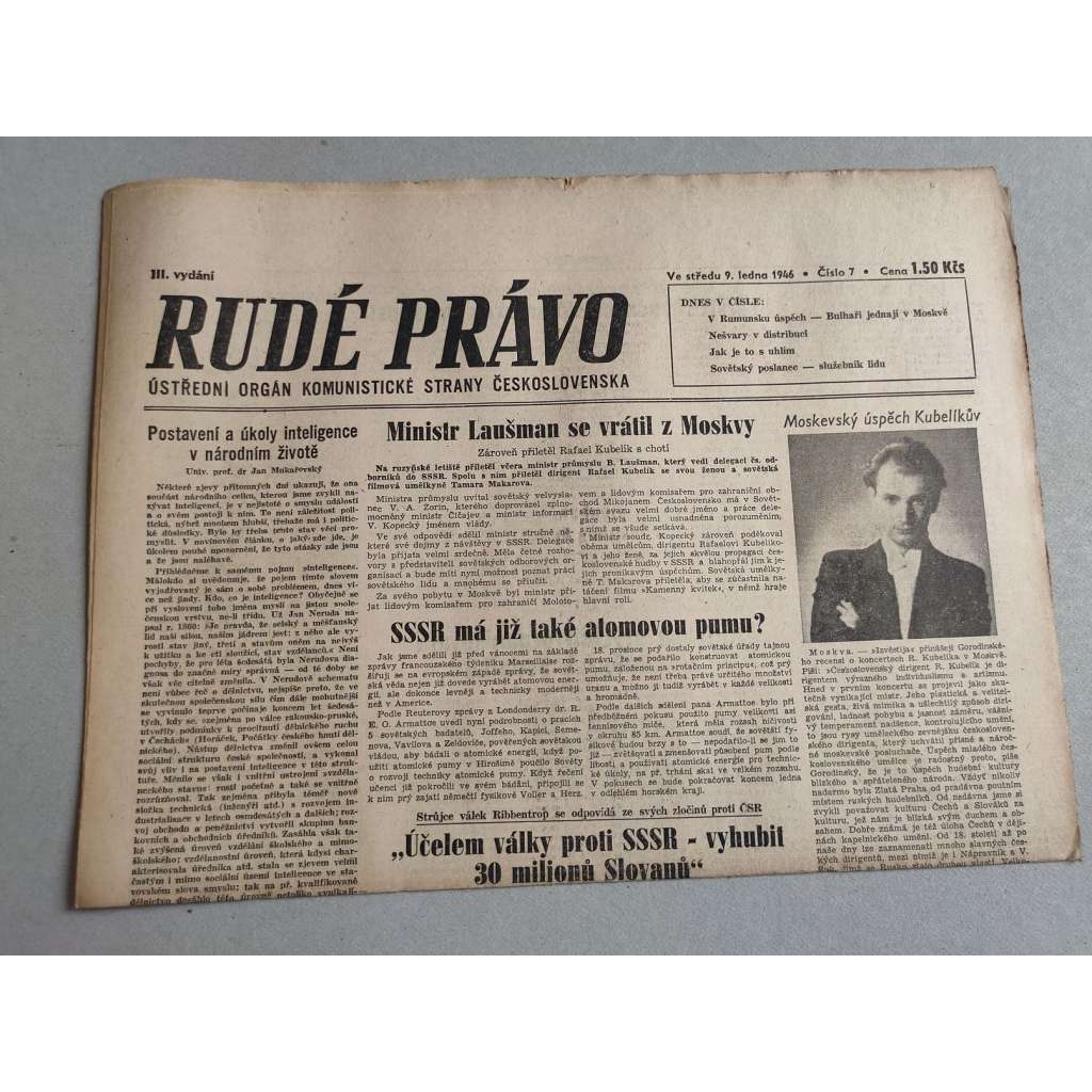 Rudé právo (9.1.1946) - staré noviny