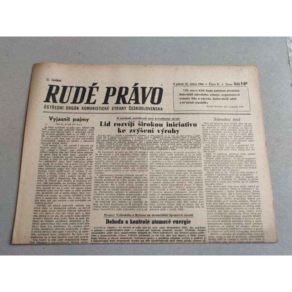 Rudé právo (25.1.1946) - staré noviny