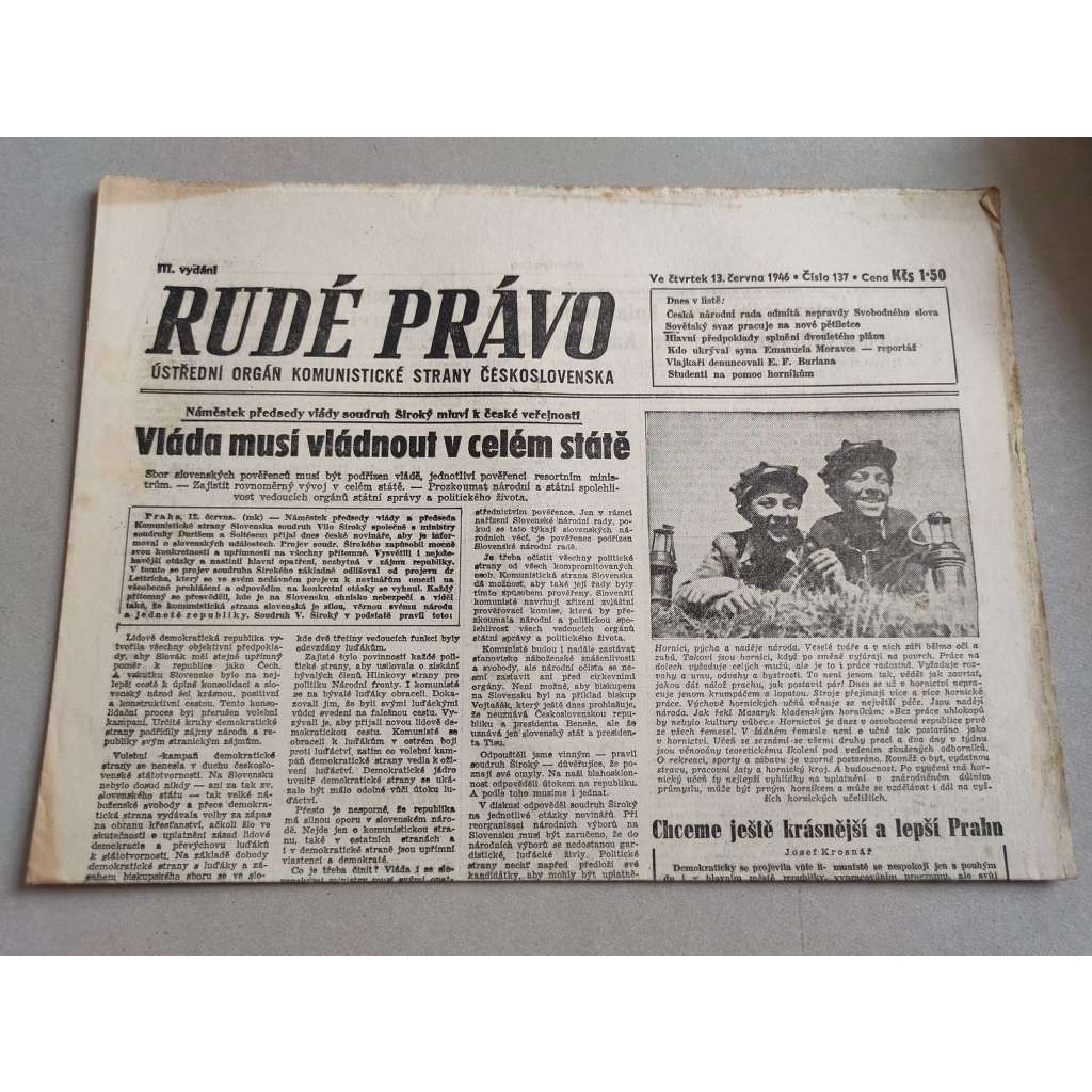 Rudé právo (13.6.1946) - staré noviny