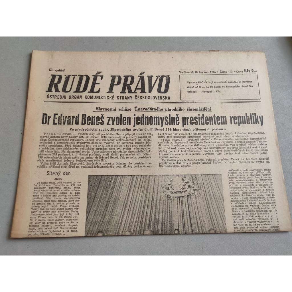 Rudé právo (20.6.1946) - staré noviny
