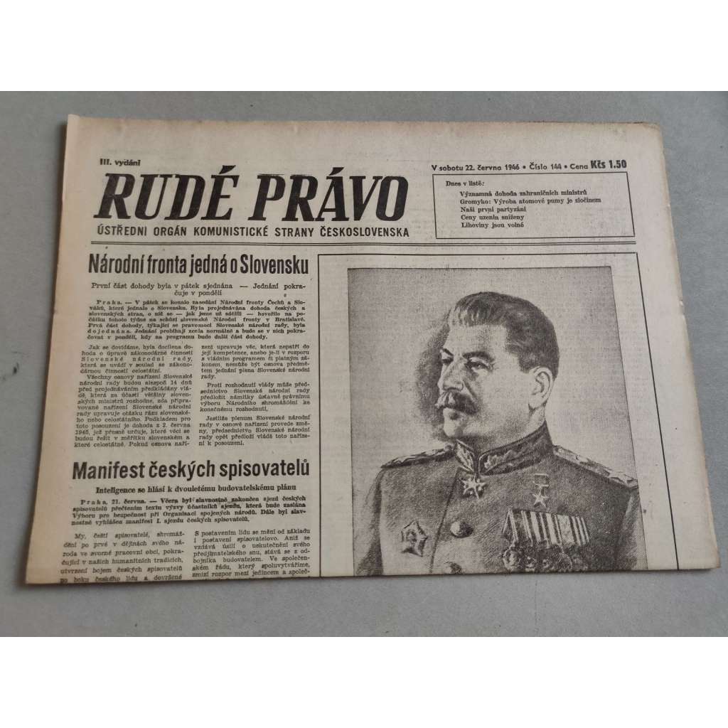 Rudé právo (22.6.1946) - staré noviny