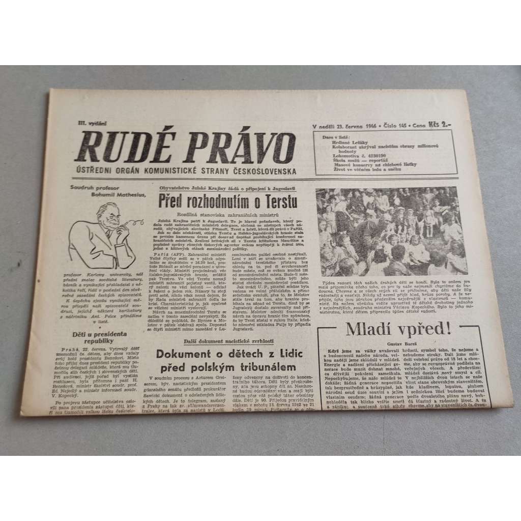 Rudé právo (23.6.1946) - staré noviny