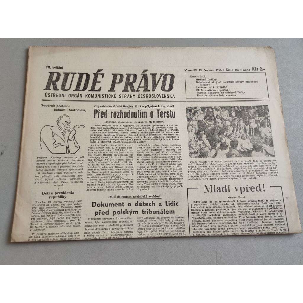 Rudé právo (23.6.1946) - staré noviny