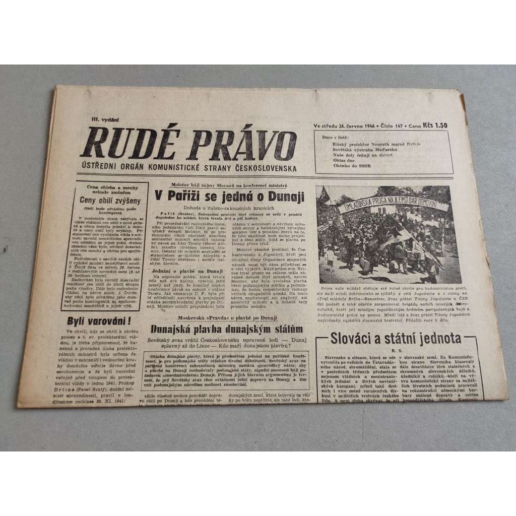 Rudé právo (26.6.1946) - staré noviny