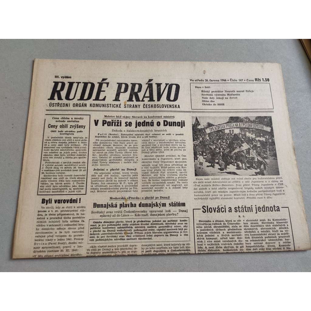 Rudé právo (26.6.1946) - staré noviny
