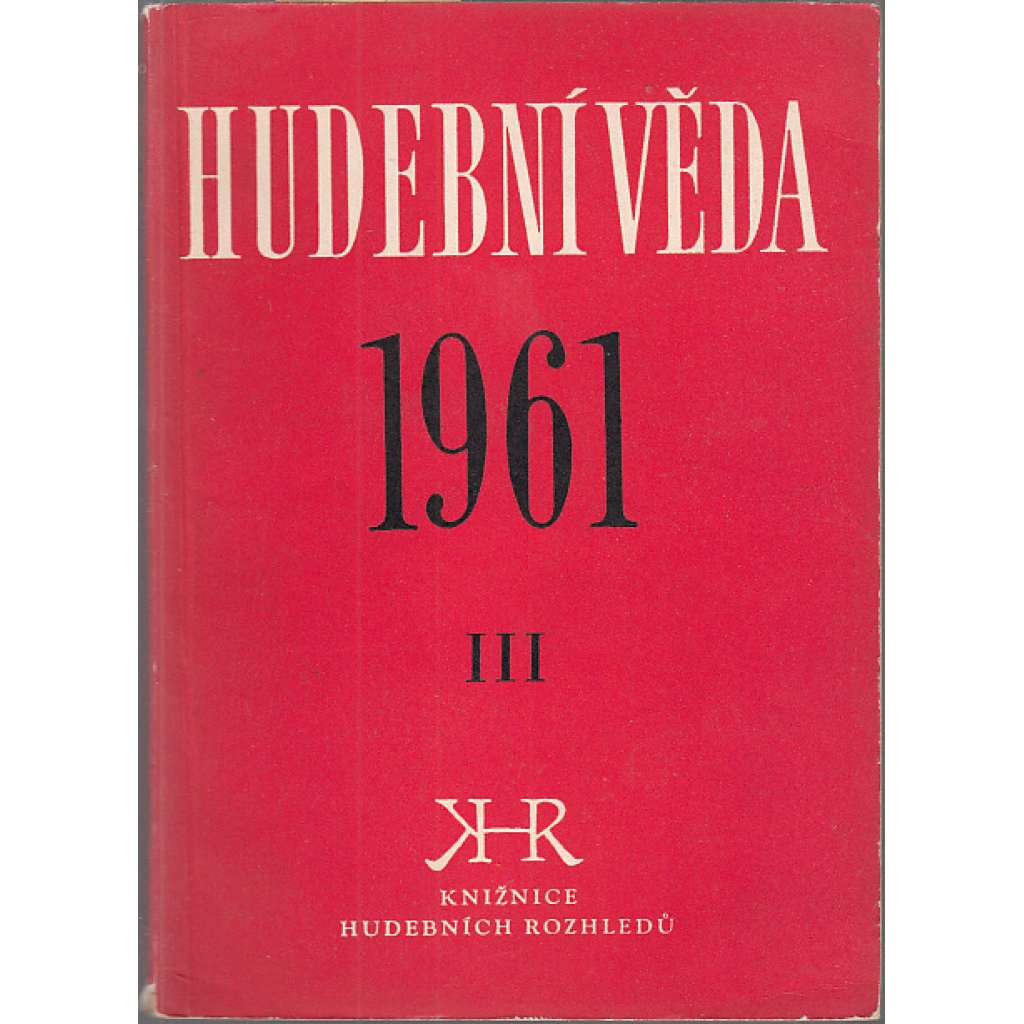 Hudební věda 1961/ III.