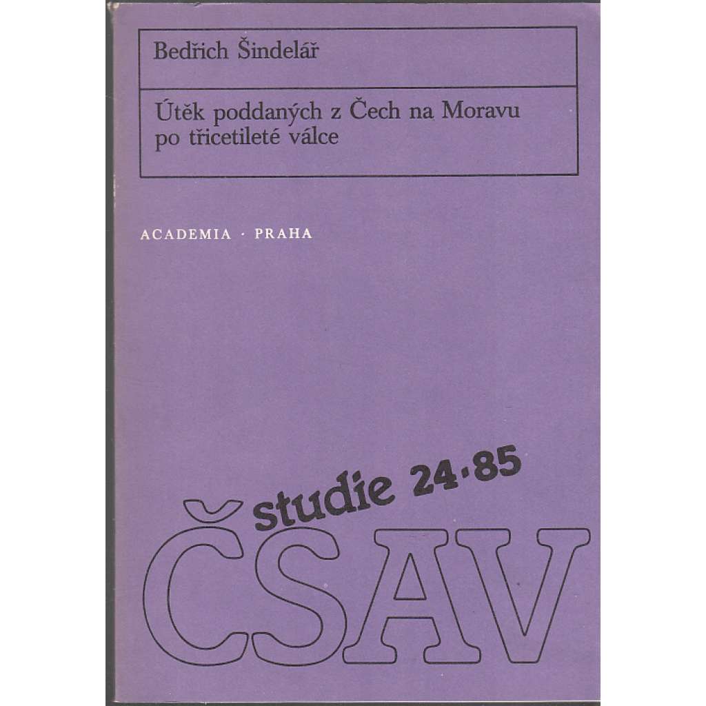 Útěk poddaných z Čech na Moravu po třicetileté válce