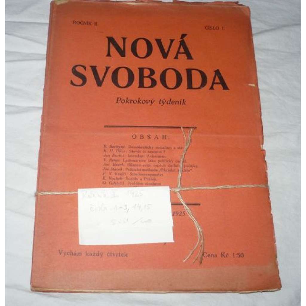 Nová svoboda. R.II./1925