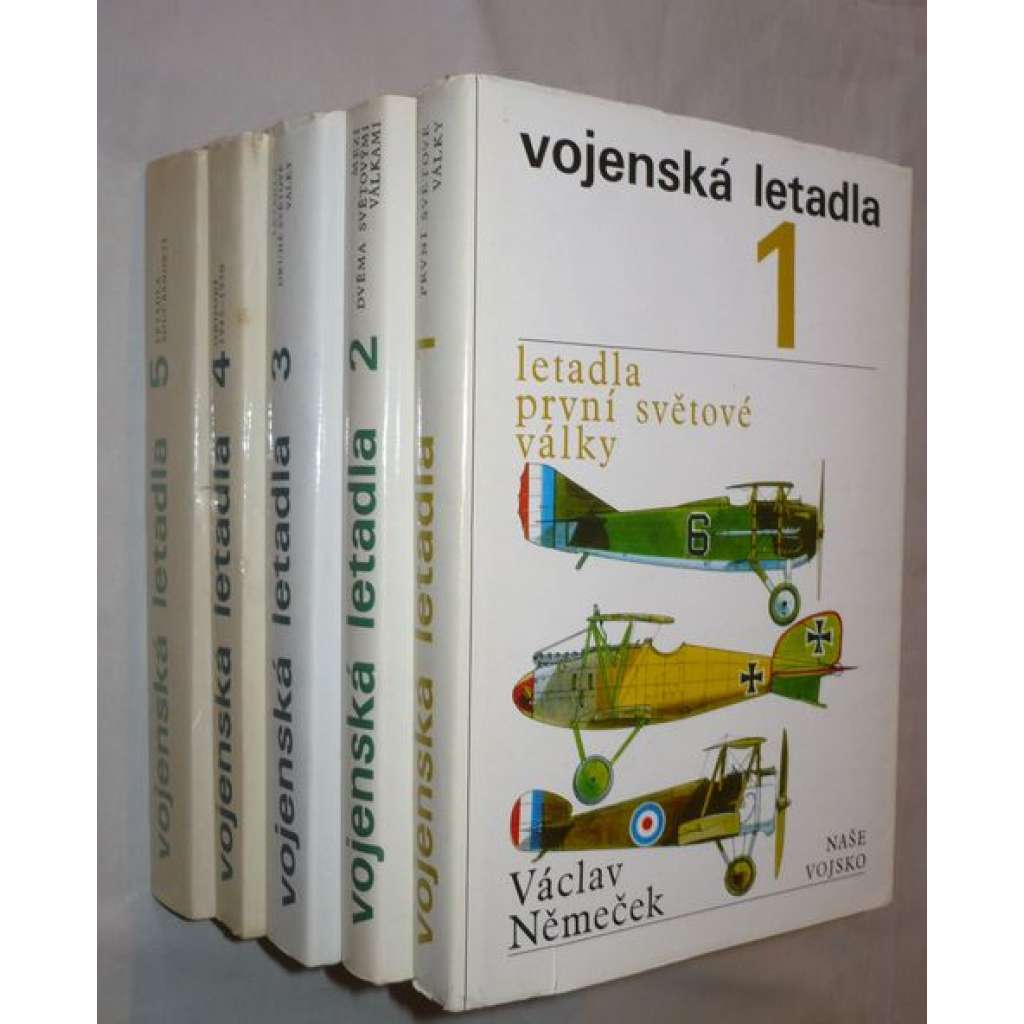 Vojenská letadla - komplet 5 svazků [Letadla první světové války - Mezi dvěma světovými válkami - Letadla druhé světové války - Období 1945-1950 - Letadla současnosti]