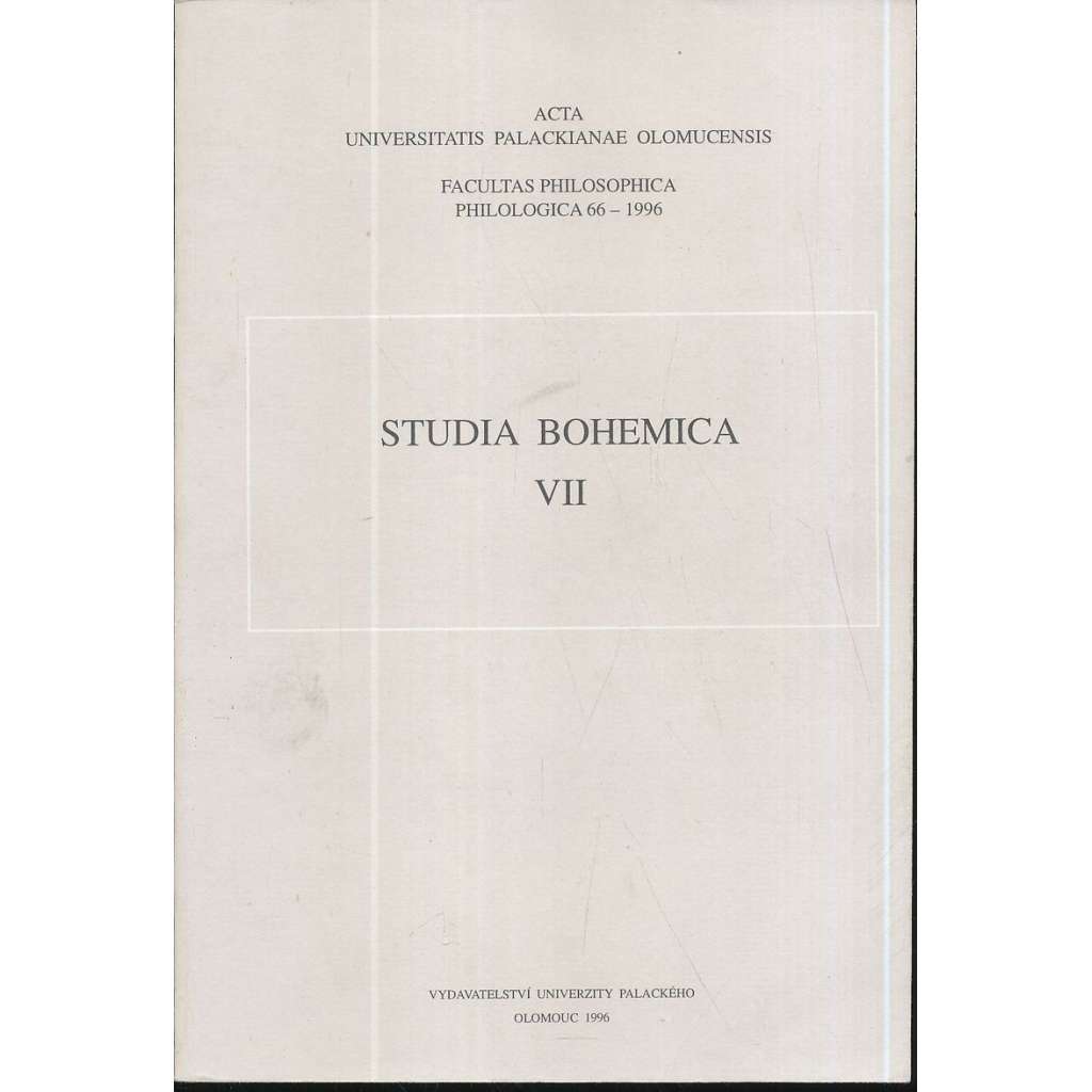Studia Bohemica, VII. (1996)