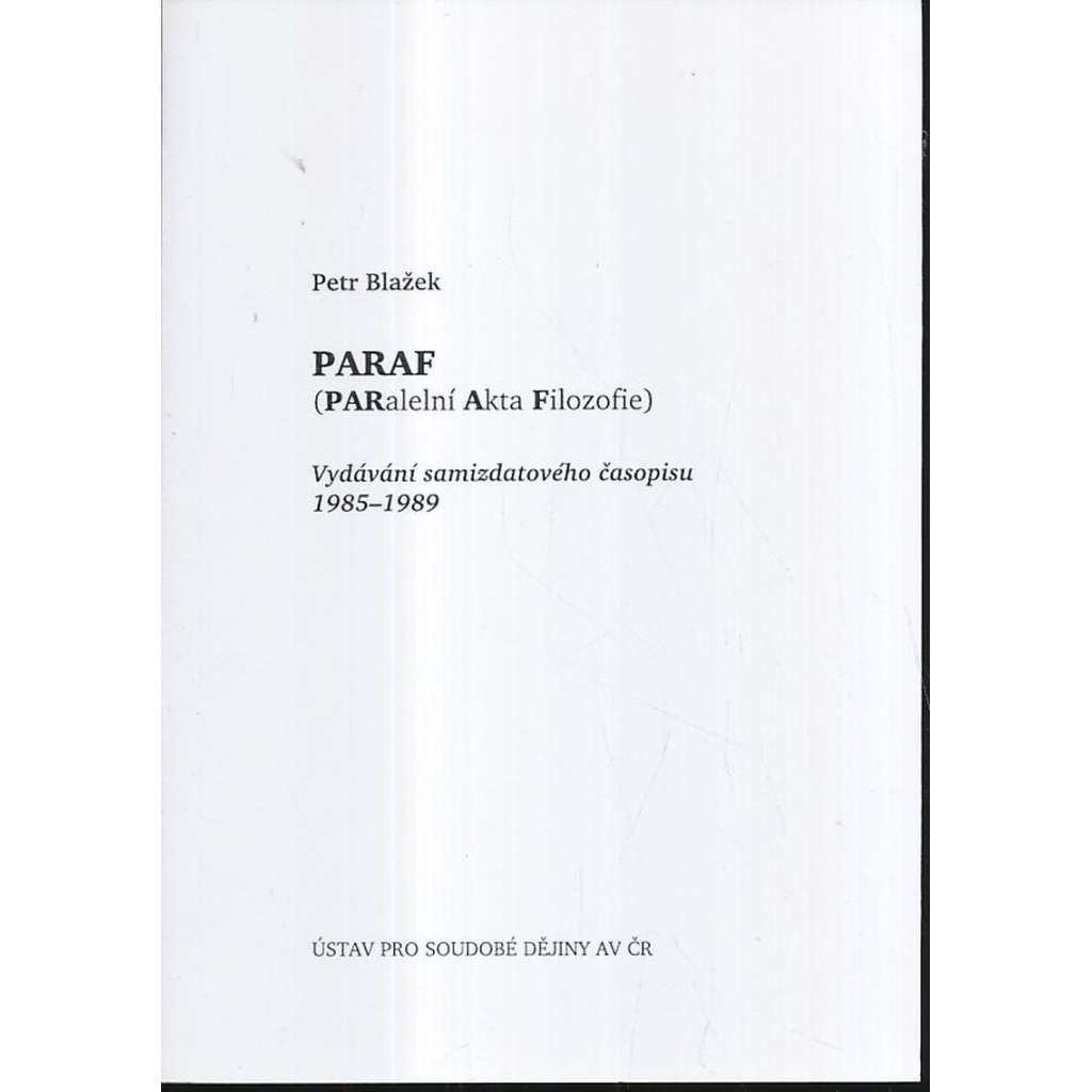 PARAF(Paralelní Akta Filozofie) + CD