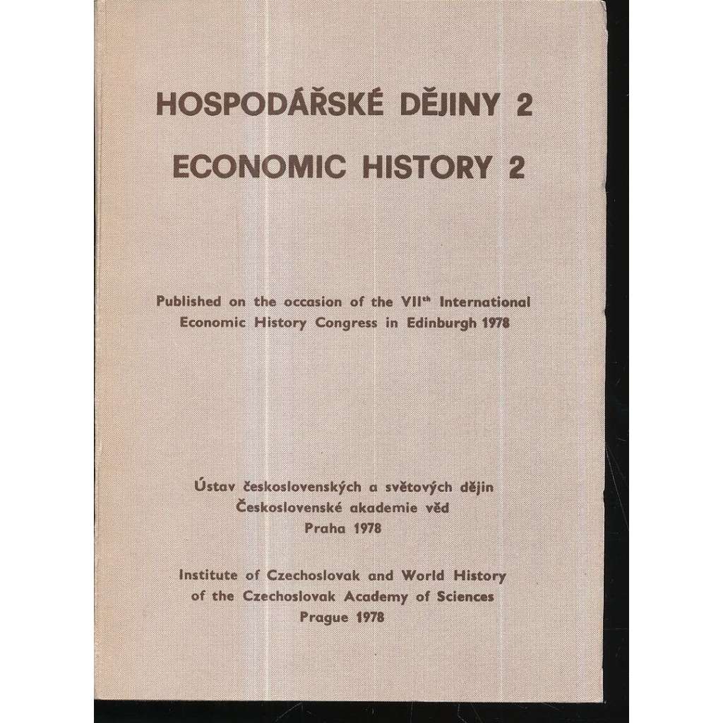 Hospodářské dějiny (Economic History), sv. 2. (1978)