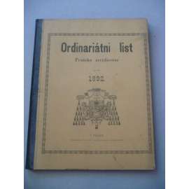 Ordinariátní list na rok 1892