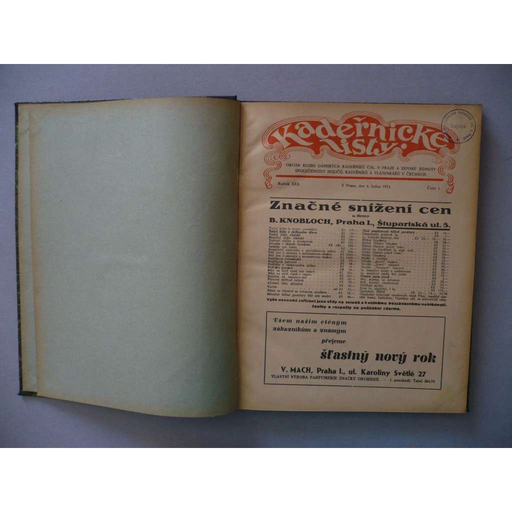 Kadeřnické listy, roč. XXII.(1934) - (kadeřnictví, móda)