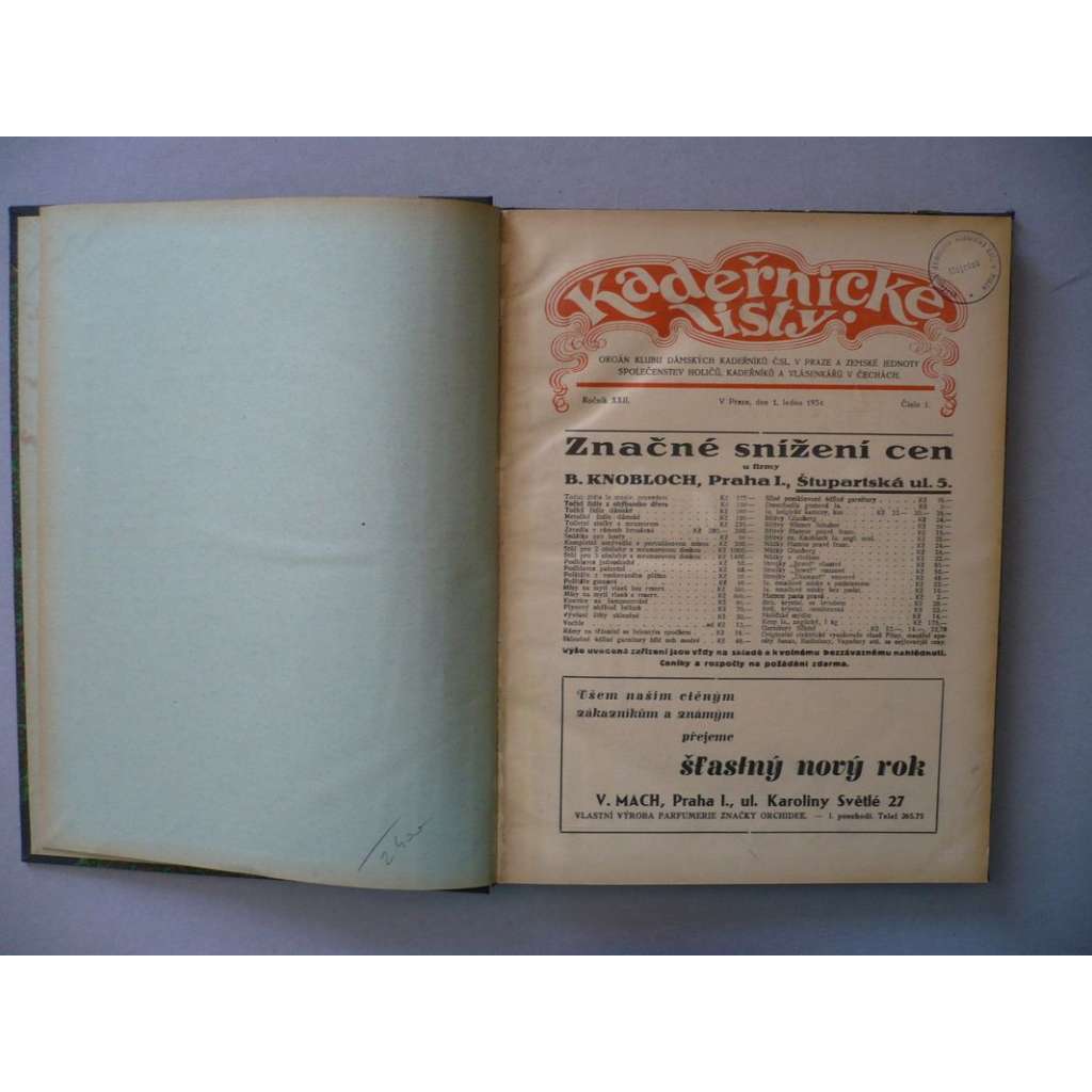 Kadeřnické listy, roč. XXII.(1934) - (kadeřnictví, móda)