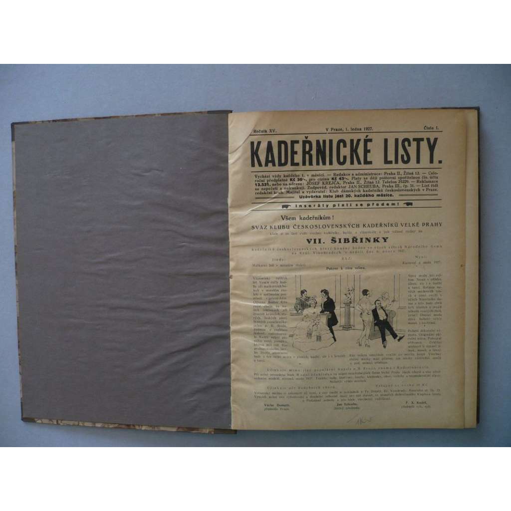 Kadeřnické listy, roč.15 (1927) [kadeřnictví, účes, vlasy, kadeřník, holič, vlásenkář, účesy, móda, stříhání a úprava vlasů]