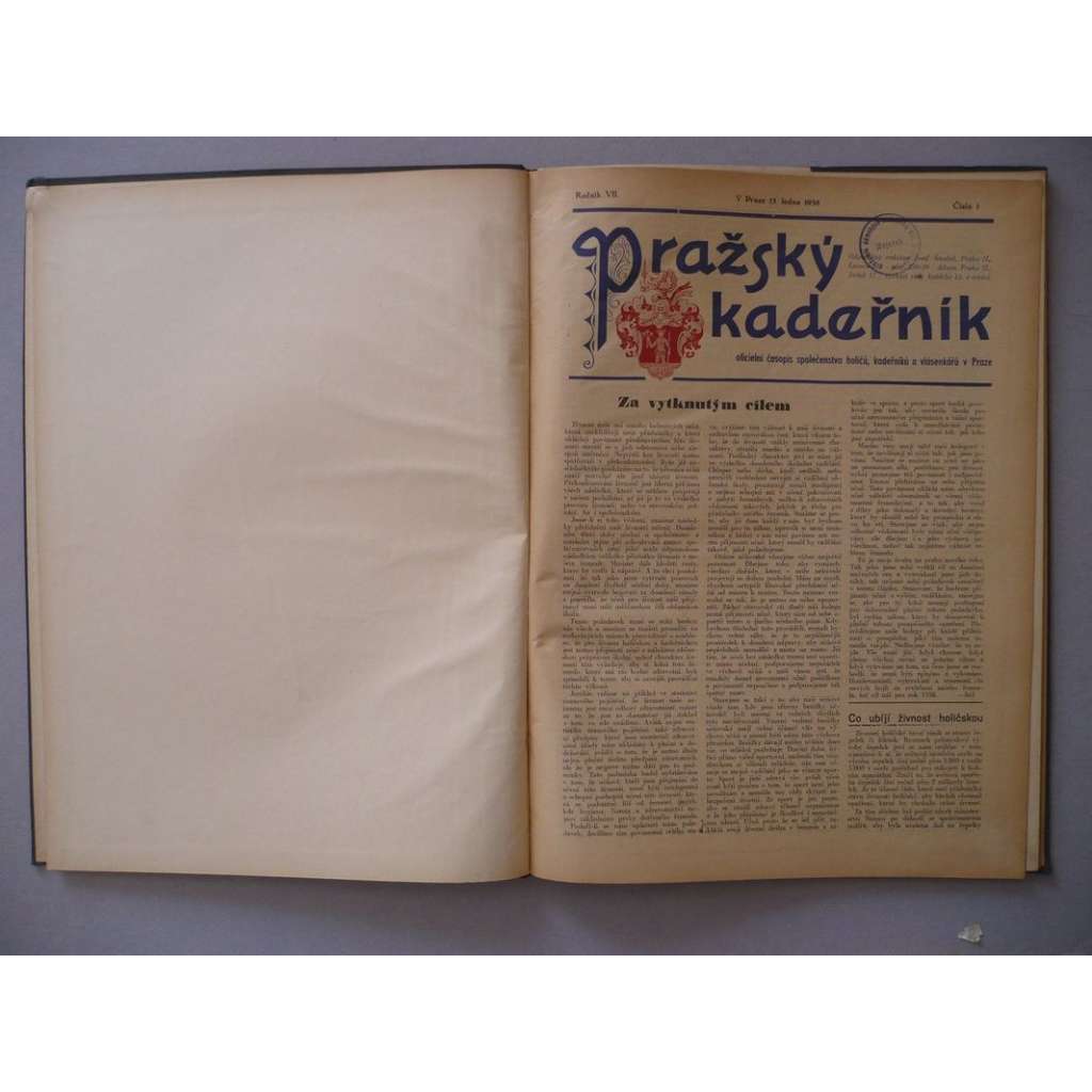Pražský kadeřník, roč. VII.(1938) - (kadeřnictví, móda)