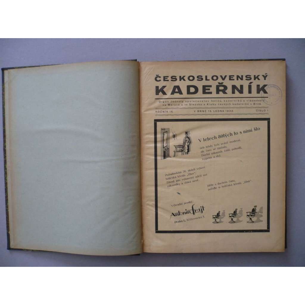 Československý kadeřník, roč.9 (1932) [kadeřnictví, účes, vlasy, kadeřník, holič, vlásenkář, účesy, móda, stříhání a úprava vlasů]