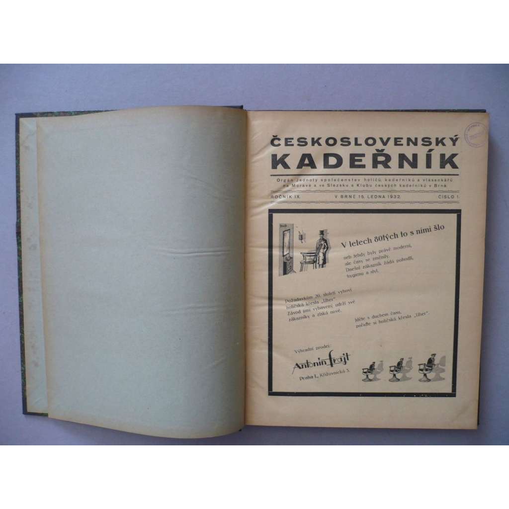 Československý kadeřník, roč.9 (1932) [kadeřnictví, účes, vlasy, kadeřník, holič, vlásenkář, účesy, móda, stříhání a úprava vlasů]