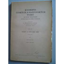 Knihopis českých a slovenských tisků II - část VII (seš.198-206)(vyd. r. 1958) [soupis starých českých knih]