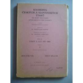 Knihopis českých a slovenských tisků II - část V (seš.110-124)(vyd. r. 1949) [soupis starých českých knih]