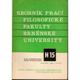 Sborník prací...roč. XXIX/1980, filosofická fakulta Brněnské university, řada hudebněvědná H15