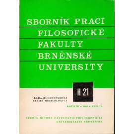 Sborník prací...roč. XXXV/1986, filosofická fakulta Brněnské university, řada hudebněvědná H21