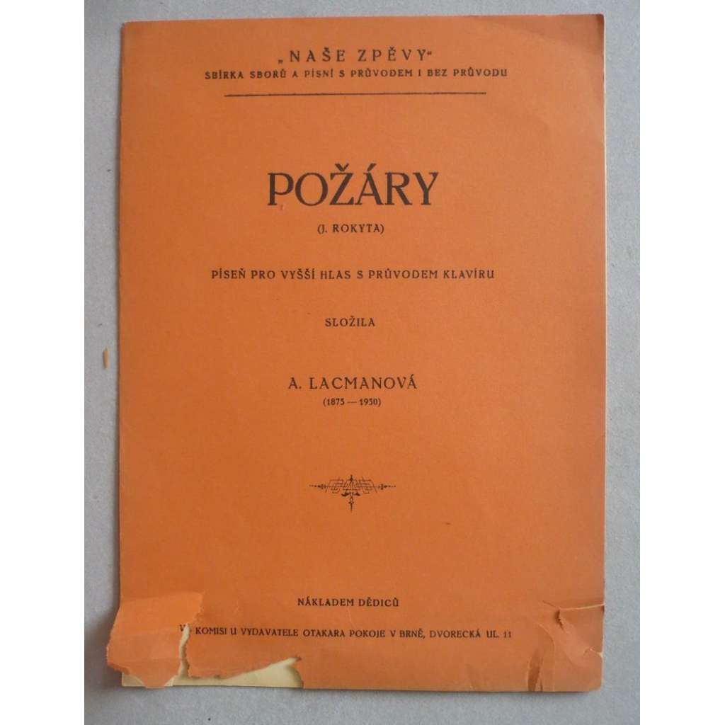Požáry - píseň pro vyšší hlas s průvodem klavíru