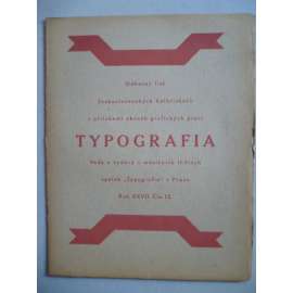 Typografia, ročník 1920/27, číslo 12. Odborný list československých knihtiskařů