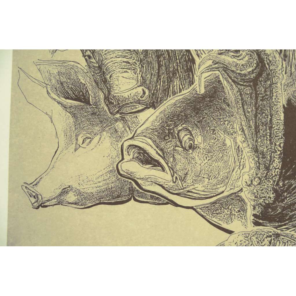 Rok kohouta/ PF 1993 litografie Boris Nosek podpis