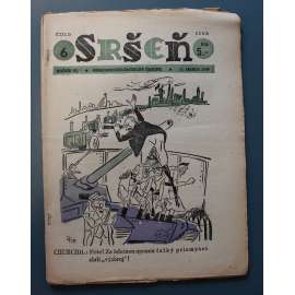 Sršeň. Humoristicko-satirický časopis 1950, roč. VI. (časopis, satira, Slovensko, mj. Spejbl a Hurvínek, Ešte som neutiekol, Neplatný hlas, Titova opora)